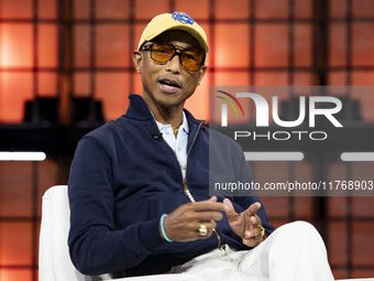 Pharrell Williams, Artist and Entrepreneur, on Centre Stage during the opening night of Web Summit 2024 at the MEO Arena in Lisbon, Portugal...