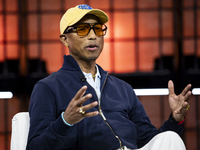 Pharrell Williams, Artist and Entrepreneur, on Centre Stage during the opening night of Web Summit 2024 at the MEO Arena in Lisbon, Portugal...