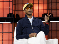 Pharrell Williams, Artist and Entrepreneur, on Centre Stage during the opening night of Web Summit 2024 at the MEO Arena in Lisbon, Portugal...