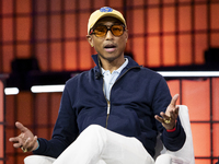 Pharrell Williams, Artist and Entrepreneur, on Centre Stage during the opening night of Web Summit 2024 at the MEO Arena in Lisbon, Portugal...