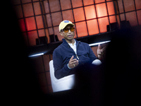 Pharrell Williams, Artist and Entrepreneur, on Centre Stage during the opening night of Web Summit 2024 at the MEO Arena in Lisbon, Portugal...