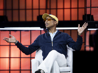 Pharrell Williams, Artist and Entrepreneur, on Centre Stage during the opening night of Web Summit 2024 at the MEO Arena in Lisbon, Portugal...