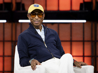 Pharrell Williams, Artist and Entrepreneur, on Centre Stage during the opening night of Web Summit 2024 at the MEO Arena in Lisbon, Portugal...