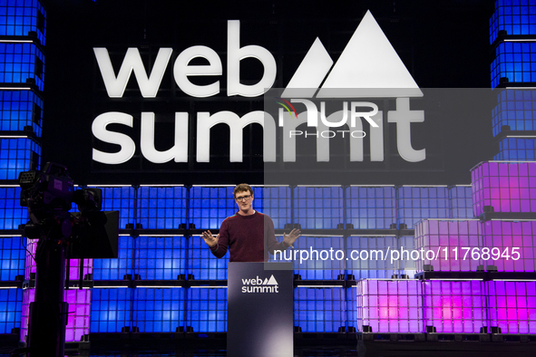 The CEO and Founder of Web Summit, Paddy Cosgrave, is present at the center stage during the opening night of Web Summit 2024 at Altice Aren...