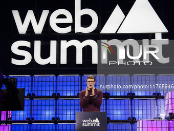 The CEO and Founder of Web Summit, Paddy Cosgrave, is present at the center stage during the opening night of Web Summit 2024 at Altice Aren...