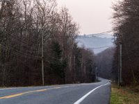 Smoke blankets the area surrounding Orange County, New York, as wildfires burn along the New York and New Jersey border on November 11, 2024...