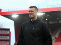 Dan Burn of Newcastle United during the Premier League match between Nottingham Forest and Newcastle United at the City Ground in Nottingham...