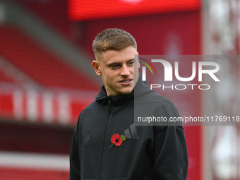 Harvey Barnes of Newcastle United participates in the Premier League match between Nottingham Forest and Newcastle United at the City Ground...