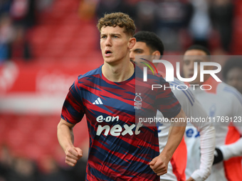 Ryan Yates of Nottingham Forest participates in the Premier League match between Nottingham Forest and Newcastle United at the City Ground i...