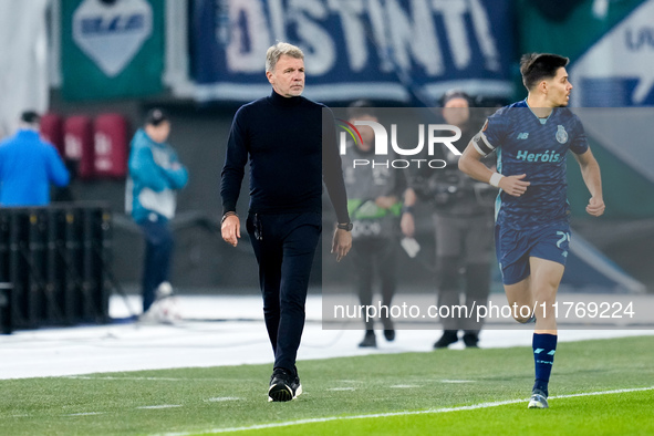 Marco Baroni head coach of SS Lazio looks on during the UEFA Europa League 2024/25 League Phase MD4 match between SS Lazio and FC Porto at S...