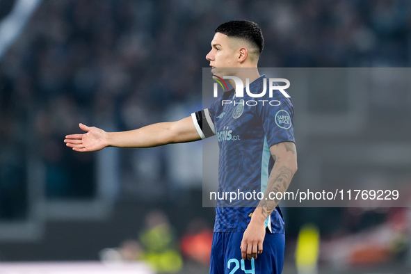 Nehuen Perez of FC Porto gestures during the UEFA Europa League 2024/25 League Phase MD4 match between SS Lazio and FC Porto at Stadio Olimp...