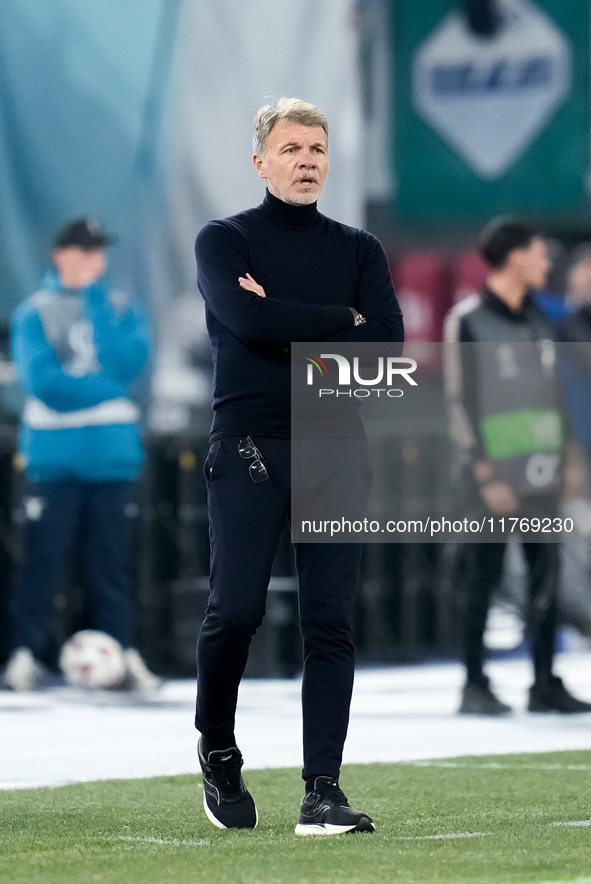 Marco Baroni head coach of SS Lazio looks on during the UEFA Europa League 2024/25 League Phase MD4 match between SS Lazio and FC Porto at S...