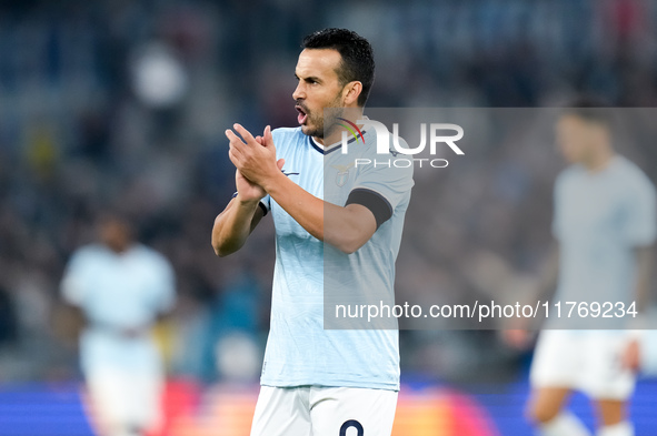 Pedro of SS Lazio gestures during the UEFA Europa League 2024/25 League Phase MD4 match between SS Lazio and FC Porto at Stadio Olimpico on...