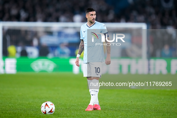 Mattia Zaccagni of SS Lazio during the UEFA Europa League 2024/25 League Phase MD4 match between SS Lazio and FC Porto at Stadio Olimpico on...