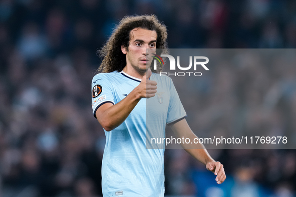 Matteo Guendouzi of SS Lazio gestures during the UEFA Europa League 2024/25 League Phase MD4 match between SS Lazio and FC Porto at Stadio O...