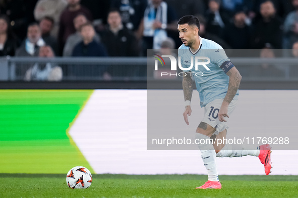 Mattia Zaccagni of SS Lazio during the UEFA Europa League 2024/25 League Phase MD4 match between SS Lazio and FC Porto at Stadio Olimpico on...