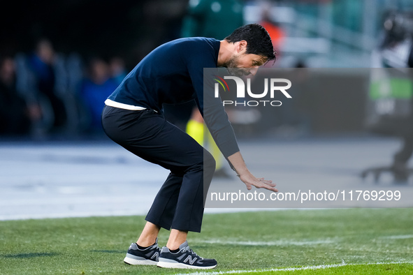 Vitor Bruno head coach of FC Porto gestures during the UEFA Europa League 2024/25 League Phase MD4 match between SS Lazio and FC Porto at St...