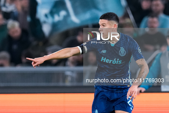 Nehuen Perez of FC Porto gestures during the UEFA Europa League 2024/25 League Phase MD4 match between SS Lazio and FC Porto at Stadio Olimp...