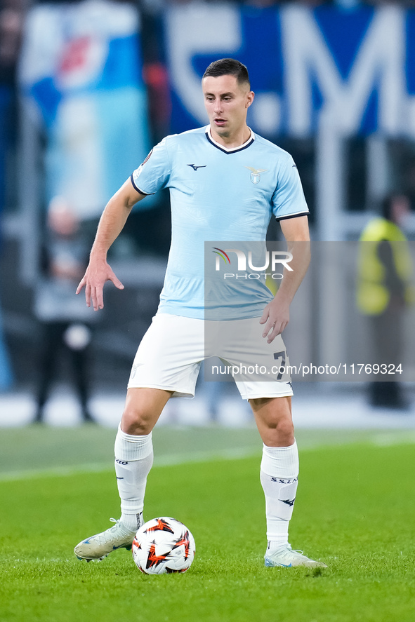 Adam Marusic of SS Lazio during the UEFA Europa League 2024/25 League Phase MD4 match between SS Lazio and FC Porto at Stadio Olimpico on No...