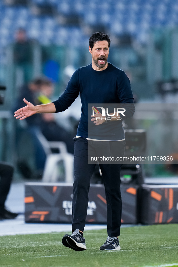 Vitor Bruno head coach of FC Porto yells during the UEFA Europa League 2024/25 League Phase MD4 match between SS Lazio and FC Porto at Stadi...