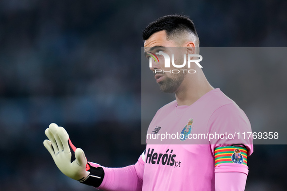 Diego Costa of FC Porto gestures during the UEFA Europa League 2024/25 League Phase MD4 match between SS Lazio and FC Porto at Stadio Olimpi...