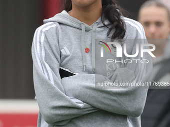 Asmita Ale of Leicester City Women participates in the pre-match warm-up during the Barclays FA Women's Super League soccer match between We...