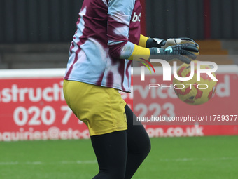 Kinga Szemik of West Ham United WFC participates in the pre-match warm-up during the Barclays FA Women's Super League soccer match between W...