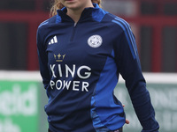 Poppy Groves of Leicester City Women plays during the Barclays FA Women's Super League soccer match between West Ham United Women and Leices...