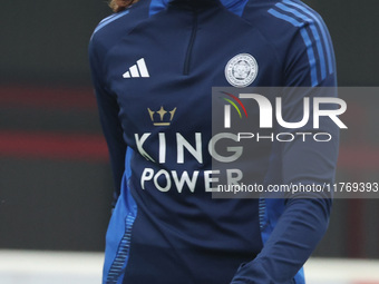 Julie Thibaud of Leicester City Women participates in the pre-match warm-up during the Barclays FA Women's Super League soccer match between...