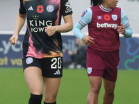 Missy Goodwin of Leicester City plays during the Barclays FA Women's Super League soccer match between West Ham United Women and Leicester C...