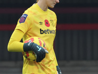 Kinga Szemik of West Ham United WFC plays during the Barclays FA Women's Super League soccer match between West Ham United Women and Leicest...