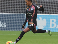 Shana Chossenotte of Leicester City Women plays during the Barclays FA Women's Super League soccer match between West Ham United Women and L...