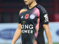 Yuka Momiki of Leicester City Women plays during the Barclays FA Women's Super League soccer match between West Ham United Women and Leicest...