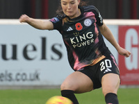 Missy Goodwin of Leicester City plays during the Barclays FA Women's Super League soccer match between West Ham United Women and Leicester C...