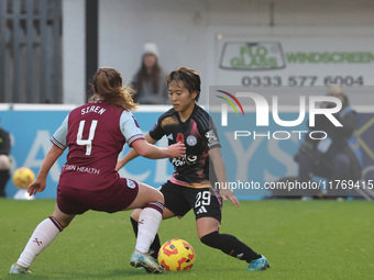 Yuka Momiki of Leicester City Women plays during the Barclays FA Women's Super League soccer match between West Ham United Women and Leicest...