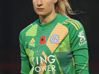 Janina Leitzig of Leicester City Women plays during the Barclays FA Women's Super League soccer match between West Ham United Women and Leic...