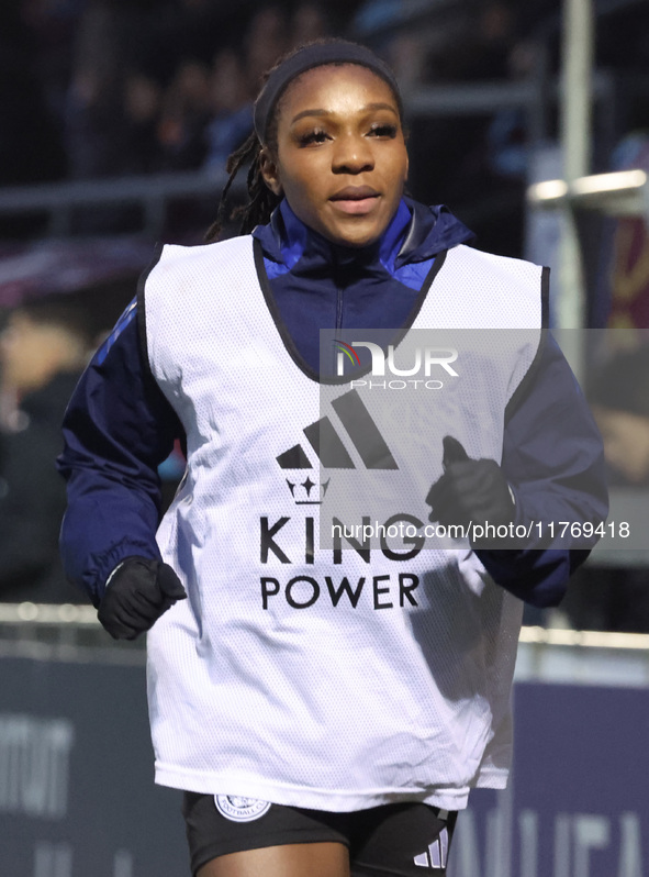 Deanne Rose of Leicester City Women participates in the Barclays FA Women's Super League soccer match between West Ham United Women and Leic...