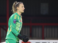 Janina Leitzig of Leicester City Women plays during the Barclays FA Women's Super League soccer match between West Ham United Women and Leic...