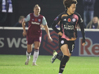 Saori Takarada of Leicester City Women participates in the Barclays FA Women's Super League soccer match between West Ham United Women and L...