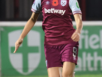 Riko Ueki of West Ham United WFC plays during the Barclays FA Women's Super League soccer match between West Ham United Women and Leicester...