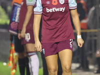 Kirsty Smith of West Ham United WFC plays during the Barclays FA Women's Super League soccer match between West Ham United Women and Leicest...