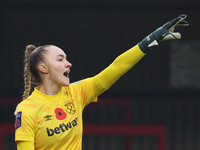 Kinga Szemik of West Ham United WFC plays during the Barclays FA Women's Super League soccer match between West Ham United Women and Leicest...