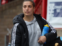 During the pre-match warm-up of the Barclays FA Women's Super League soccer match between West Ham United Women and Leicester City Women at...