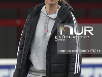 Sari Kees of Leicester City Women participates in the pre-match warm-up during the Barclays FA Women's Super League soccer match between Wes...