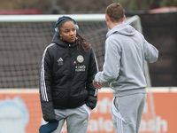 Shana Chossenotte of Leicester City Women participates in the pre-match warm-up during the Barclays FA Women's Super League soccer match bet...