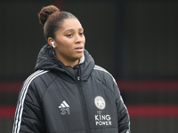 Shana Chossenotte of Leicester City Women participates in the pre-match warm-up during the Barclays FA Women's Super League soccer match bet...