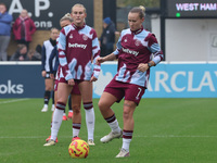 Maria Bergman Lundin of West Ham United WFC participates in the pre-match warm-up during the Barclays FA Women's Super League soccer match b...