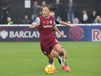 Lime Mengwen, on loan from Brighton & Hove Albion, of West Ham United WFC plays during the Barclays FA Women's Super League soccer match bet...