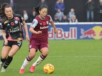 Missy Goodwin of Leicester City Women and Lime Mengwen, on loan from Brighton & Hove Albion, of West Ham United WFC play during the Barclays...