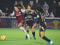 Seraina Piubel of West Ham United WFC is in action during the Barclays FA Women's Super League soccer match between West Ham United Women an...